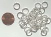 50 8mm Twisted Silver Finish Jump Rings